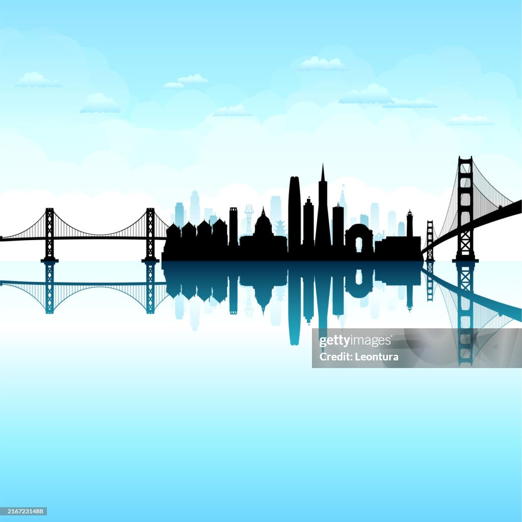San Francisco Skyline Silhouette (All Buildings are Complete and Moveable)