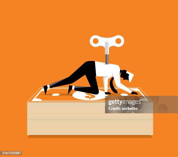 tired businessman - inflation - deterioration stock illustrations