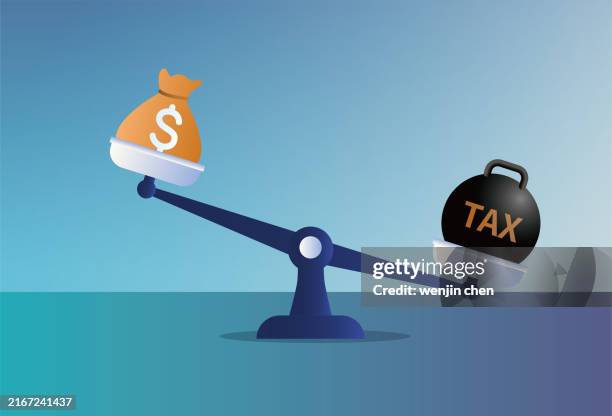 illustrazioni stock, clip art, cartoni animati e icone di tendenza di libra, il dollaro e le tasse, troppe tasse - tasse