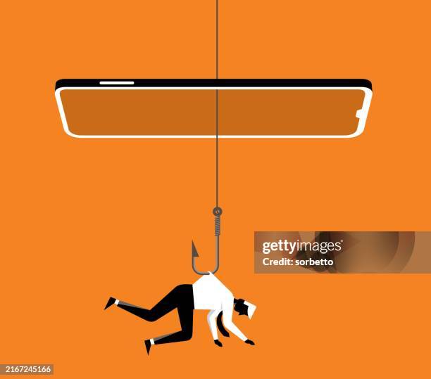 phishing scam - smartphone - counterfeit stock illustrations