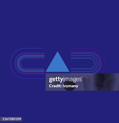 Abstract Triangle Shapes With Circle Arranging Line Path Pattern ...