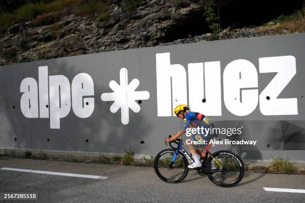 Lucinda Brand of The Netherlands and Team Lidl - Trek competes in the chase group during the 3rd Tour de France Femmes 2024, Stage 8 a 149.9km stage...