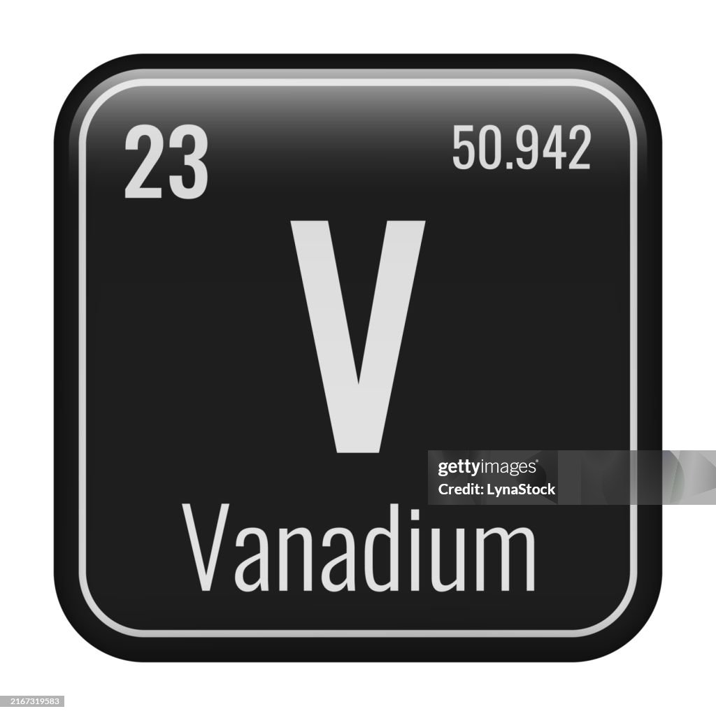 Kanadium Vanadium Symbol Chemical Element Of The Periodic Table Vector ...