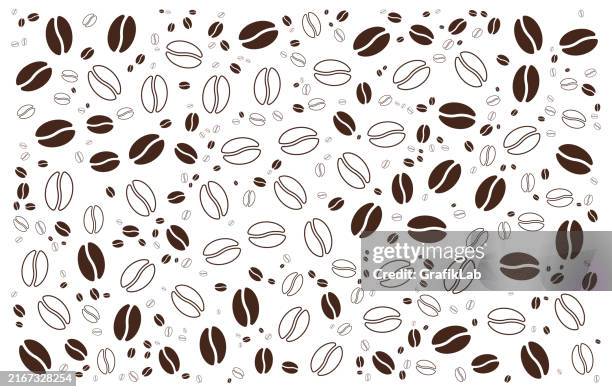 coffee bean pattern on a white background - coffee stock illustrations