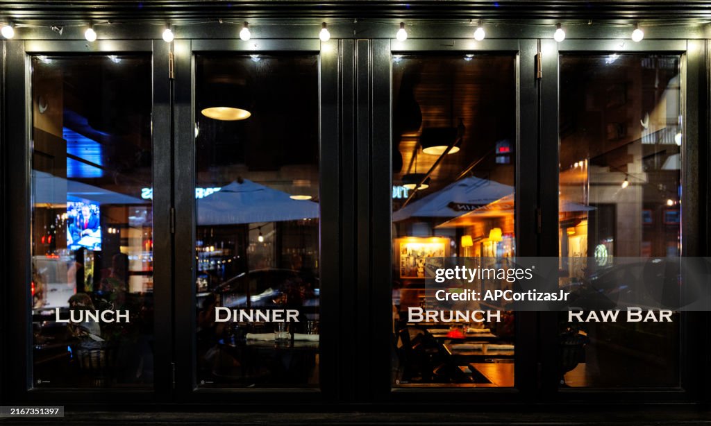 Restaurant at Night - Harvard Square - Cambridge Massachusetts
