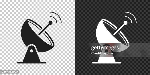 satellite dish. icon for design on blank background - observatory stock illustrations