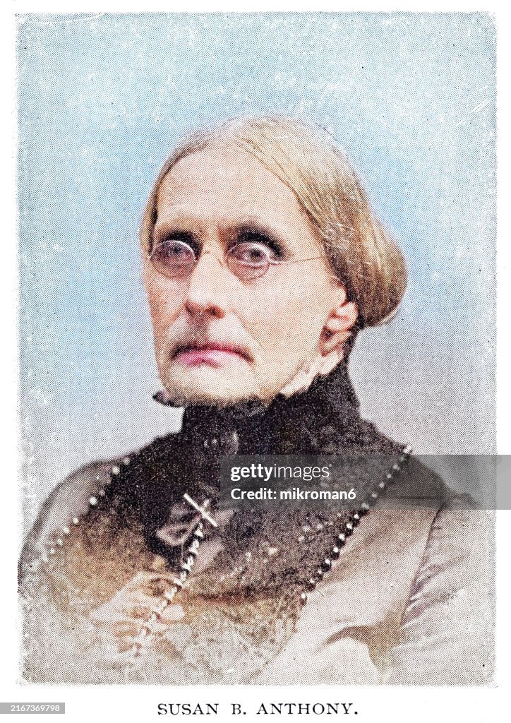 Portrait of Susan B. Anthony (born Susan Anthony) an American social reformer and women's rights activist who played a pivotal role in the women's suffrage movement