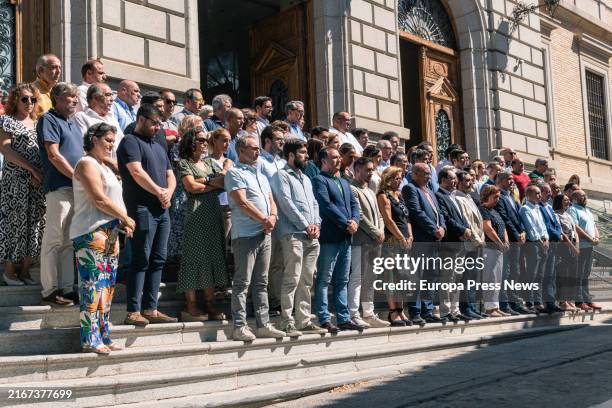 Minute of silence in repulse to the murders of minors in Mocejon and Otero, at the entrance door of the Provincial Council, on 19 August, 2024 in...