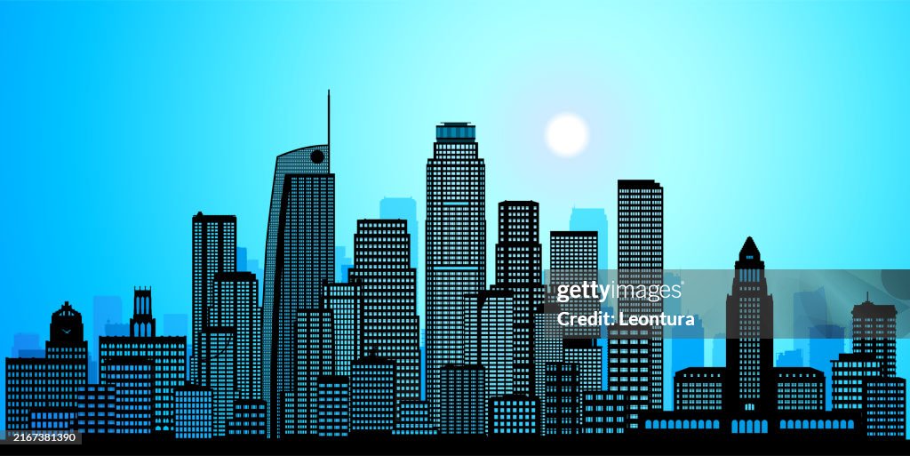 Los Angeles Skyline Silhouette (All Buildings Are Complete and Moveable)