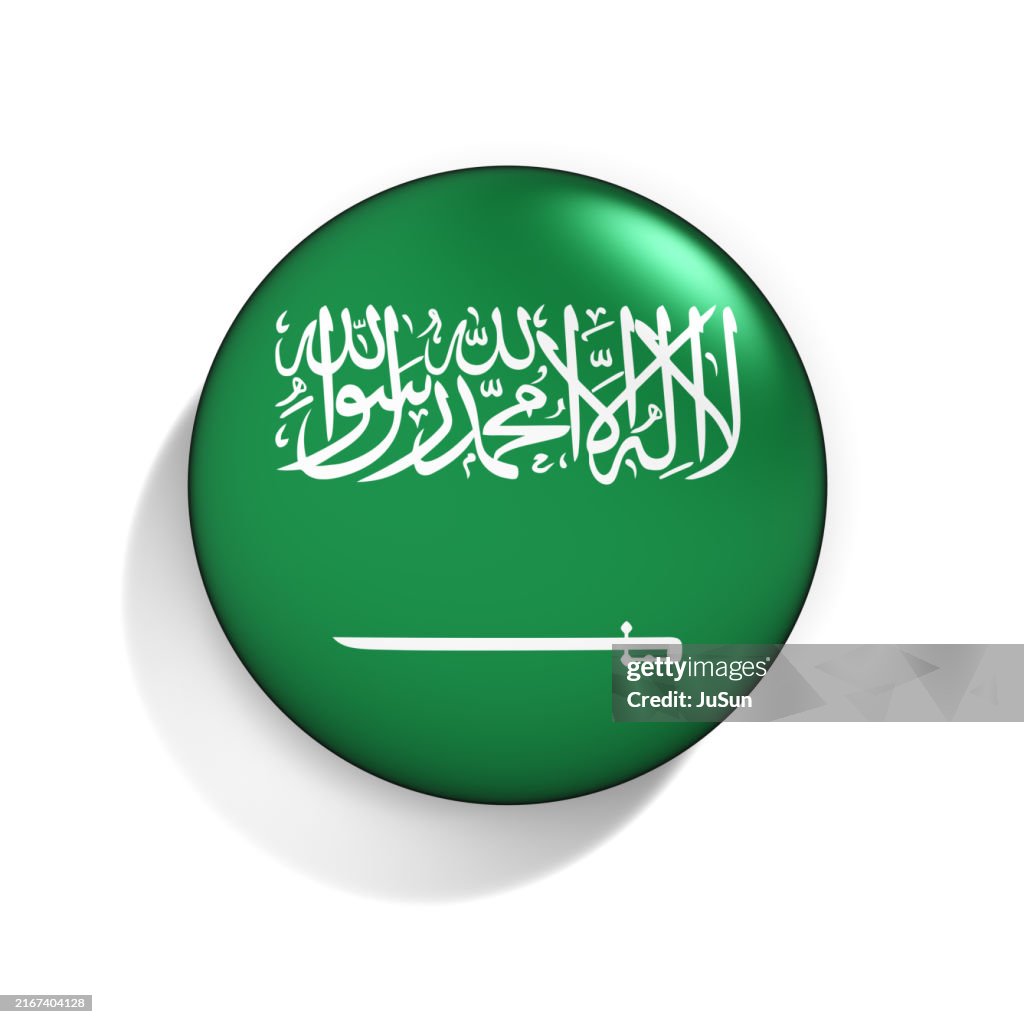 Bage Rabia Badge With Flag Of The Saudi Arabia Isolated On The White Background ...