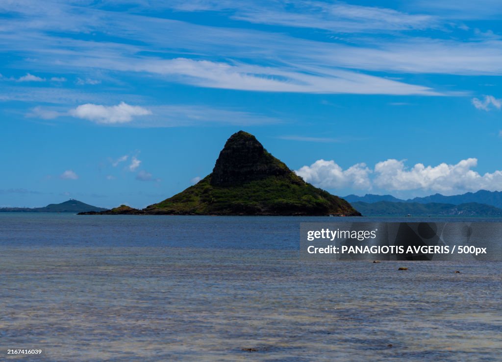 Scenic view of sea against sky,Kaneohe,Hawaii,United States,USA