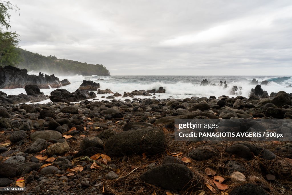 Scenic view of sea against sky,Laupahoehoe,Hawaii,United States,USA