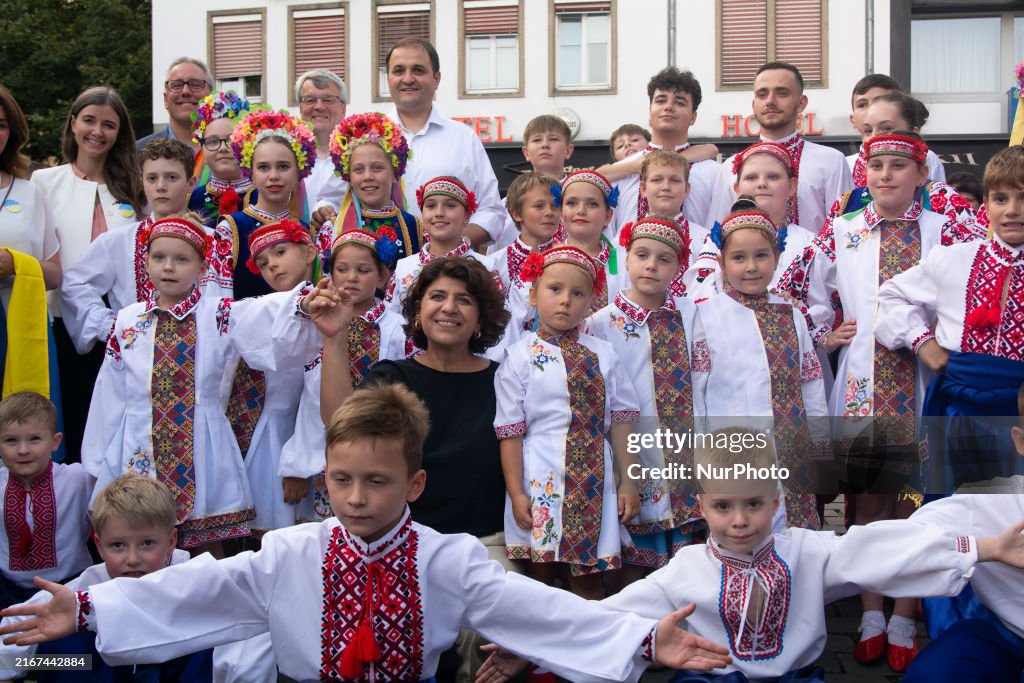 Ukraine Community Protest To Mark Ukrainian Independence Day In Cologne
