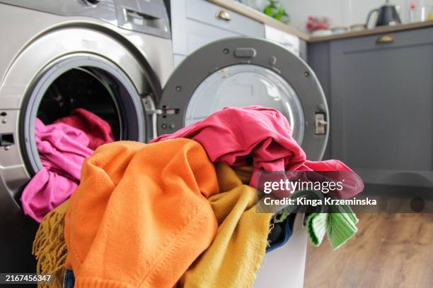 laundry basket - laundry-detergent-containers stock pictures, royalty-free photos & images