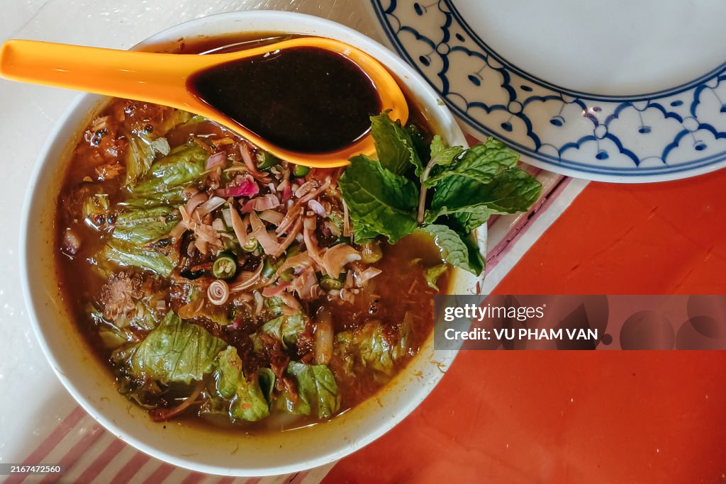 Laksa Nyonya cuisine served in George Town, Malaysia