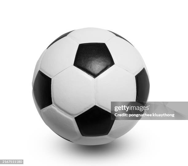 football against white background, close-up. soccer ball isolated on white - football ball stock pictures, royalty-free photos & images