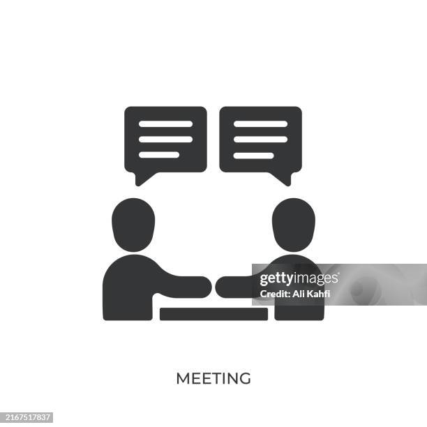 meeting glyph solid icon. solid icon that can be applied anywhere, simple, pixel perfect and modern style - project management process stock illustrations