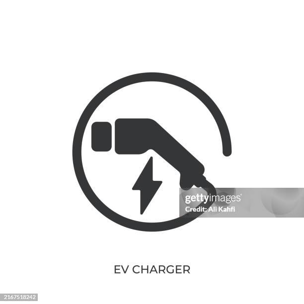 ev charger glyph solid icon. solid icon that can be applied anywhere, simple, pixel perfect and modern style - loading car stock illustrations