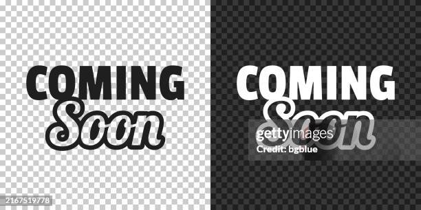 coming soon. icon for design on blank background - cost transparency stock illustrations