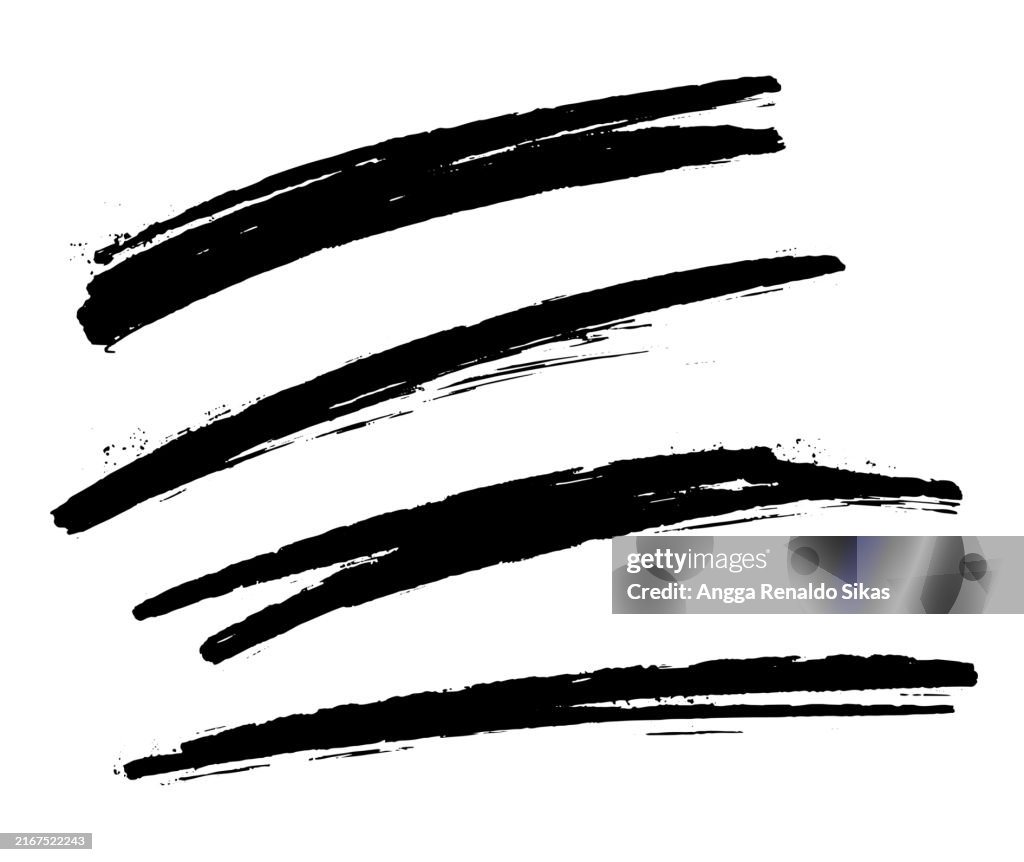 Underline paintbrush strokes design element