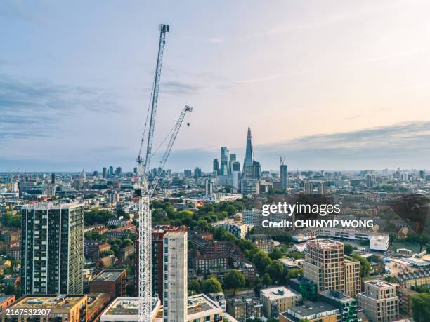 aerial view of residential district in london - renting stock pictures, royalty-free photos & images