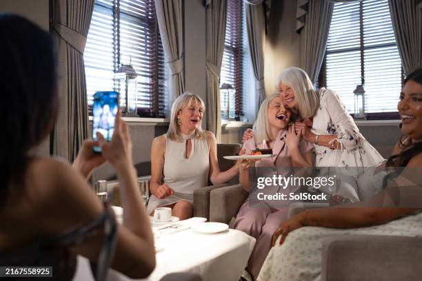 surrounded by the best women on my birthday - birthday stock pictures, royalty-free photos & images