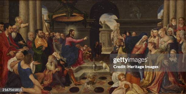 Jesus preaches to Martha and Mary, 16th century. Found in the Collection of the Galleria Borghese, Rome. Creator: Longhi; Luca .
