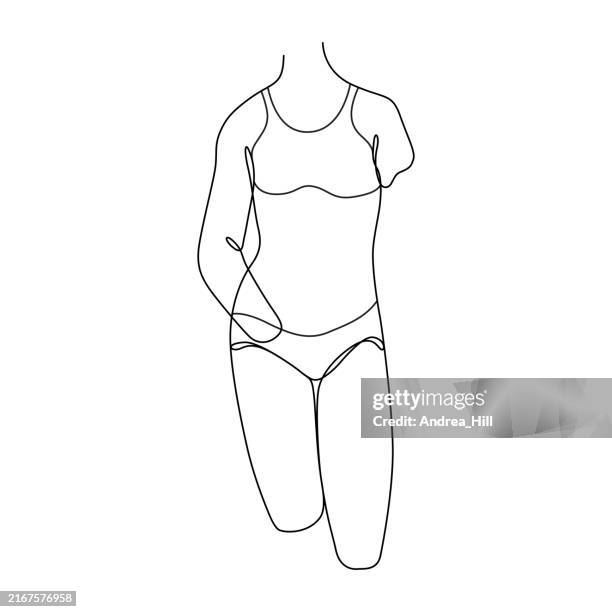 woman's body single line drawing with editable stroke - ancient greek sculptures stock illustrations