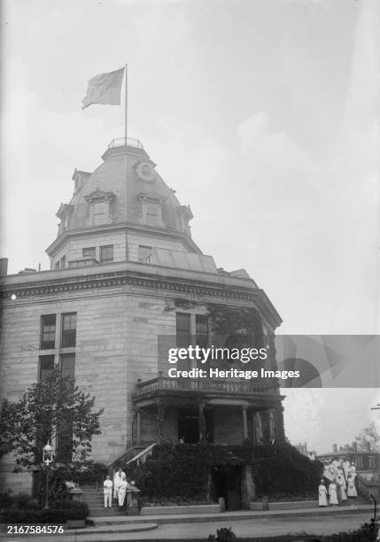 Entrance, Nurses' School, between circa 1915 and circa 1920. Shows the Metropolitan Hospital Training School for Nurses on Blackwell's Island , New...
