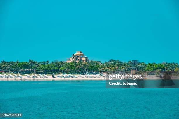 dubai palm beach - dubai waterpark stock pictures, royalty-free photos & images