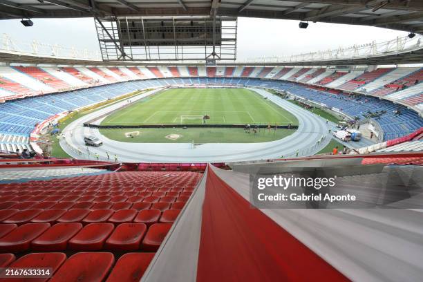 General view inside the stadium before the Copa CONMEBOL Libertadores 2024 Round of 16 second leg match between Junior and Colo-Colo at Estadio...