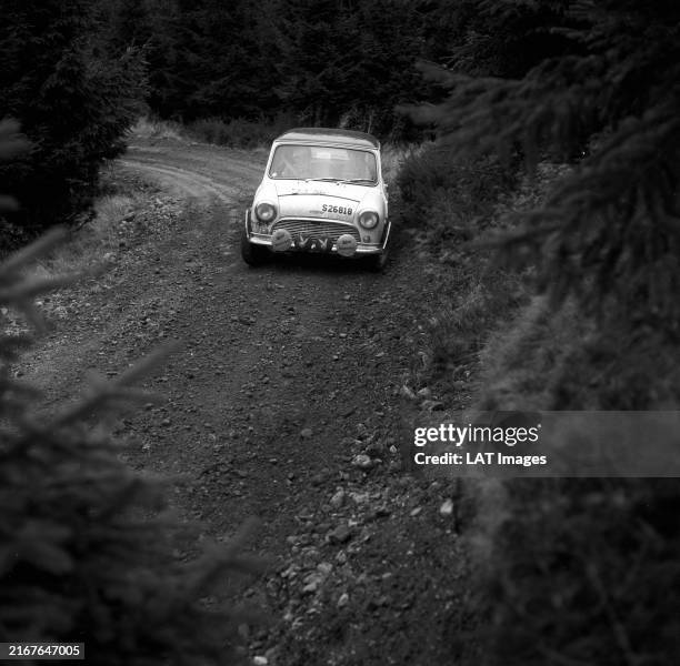 Phil Cooper Rac Rally Mini Cooper during the RAC Rally on November 19, 1966. News Photo ...