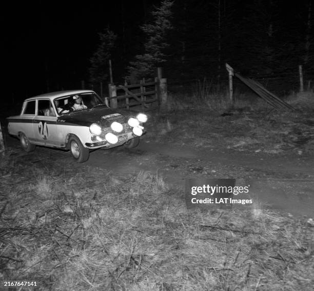Rac Rally 1960 Vic Elford . David Stone, Lotus Ford Cortina during the RAC Rally on ...