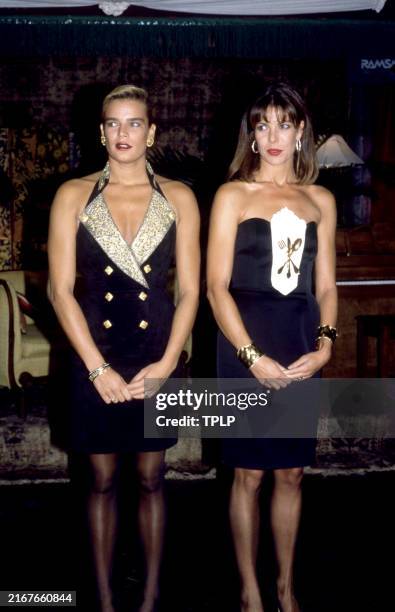 Princess Stéphanie of Monaco and Princess Caroline of Monaco stand at club Tatou in New York, New York, September 22, 1990.
