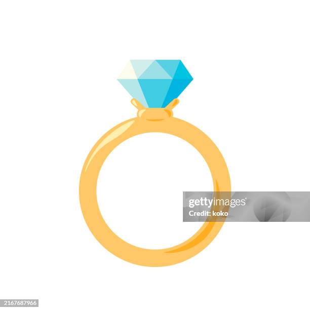 illustrations, cliparts, dessins animés et icônes de bague en diamant. - bague