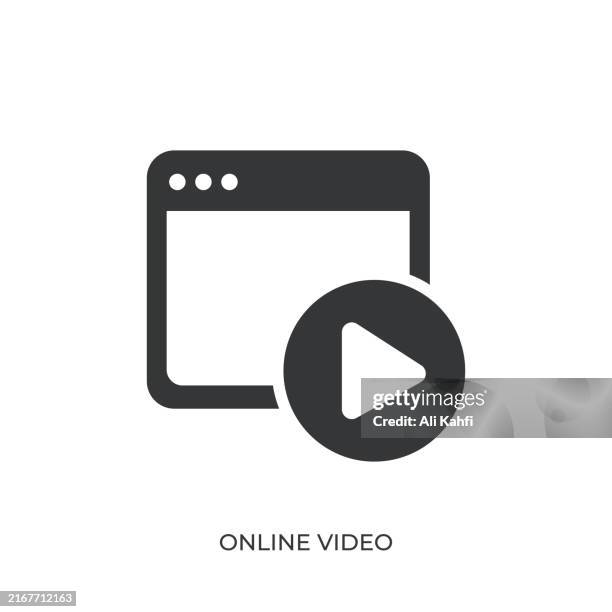 online video glyph solid icon. solid icon that can be applied anywhere, simple, pixel perfect and modern style - vcr stock illustrations