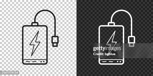 power bank. icon for design on blank background - external hard disk drive stock illustrations
