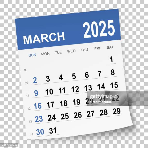 ilustraciones, imágenes clip art, dibujos animados e iconos de stock de calendario marzo 2025 - marzo