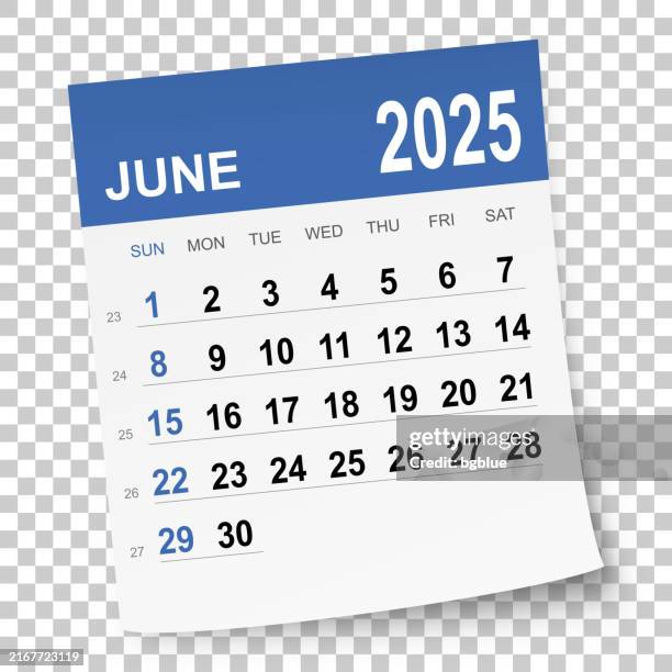illustrazioni stock, clip art, cartoni animati e icone di tendenza di calendario giugno 2025 - giugno