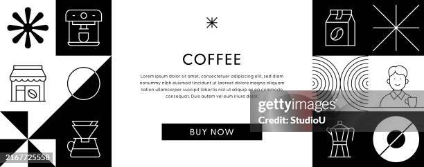 coffee web banner design - coffee background stock illustrations