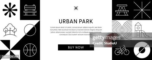 web banner design - picnic table background stock illustrations
