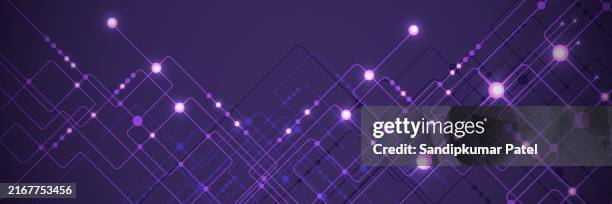 abstract technology background , purple circuit board pattern - dark empty store stock illustrations