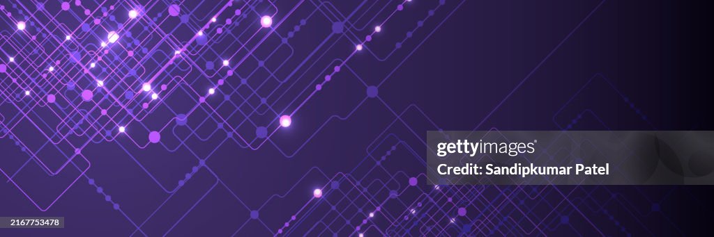 Abstract Technology Background , Purple circuit board pattern