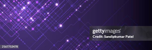 stockillustraties, clipart, cartoons en iconen met abstract technology background , purple circuit board pattern - electrical engineering wallpaper