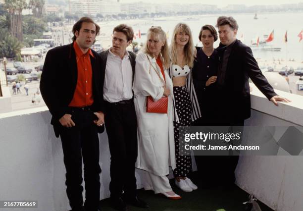 équipe du film "Sailor et Lula", titre original : "Wild at heart" - - De gauche à droite : l'acteur Nicolas Cage, l'acteur Willem Dafoe, l'actrice...