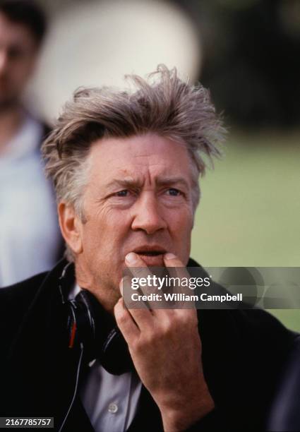 American director David Lynch on the set of his film "Straight Story". Clermont, Iowa, October 1998.