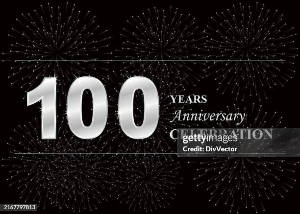 hundred years anniversary celebration background - 100th anniversary stock illustrations