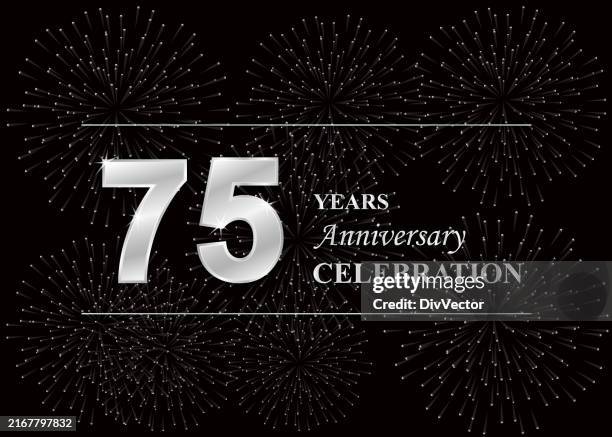 seventy five years anniversary celebration background - 75 year anniversary logo stock illustrations