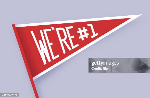 we're number one team sports cheering pennant flag - the ohio state university campus stock illustrations