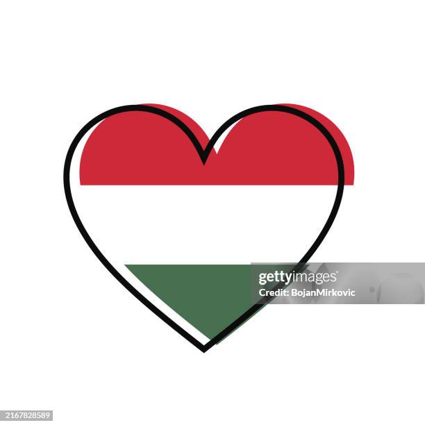 hungary heart flag. vector - budapest stock illustrations